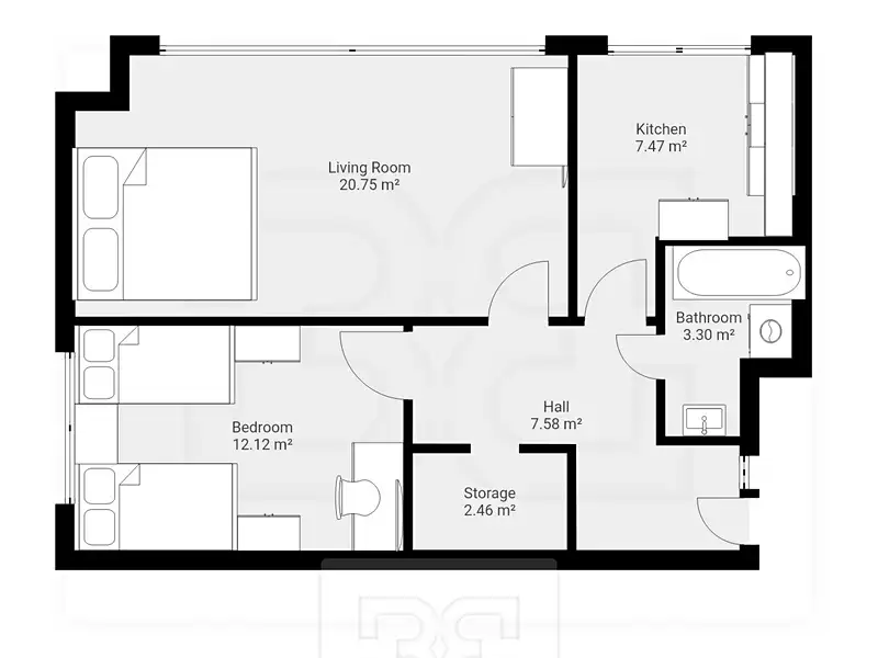Pronájem bytu 2+1 56 m², Praha – náhled fotky 3
