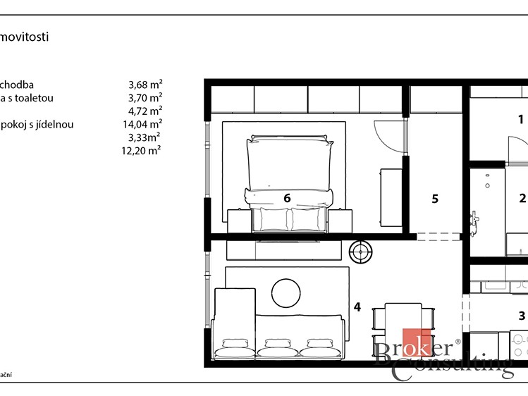 Квартира 2+kk на продаж, 42 м² (18 з 19)