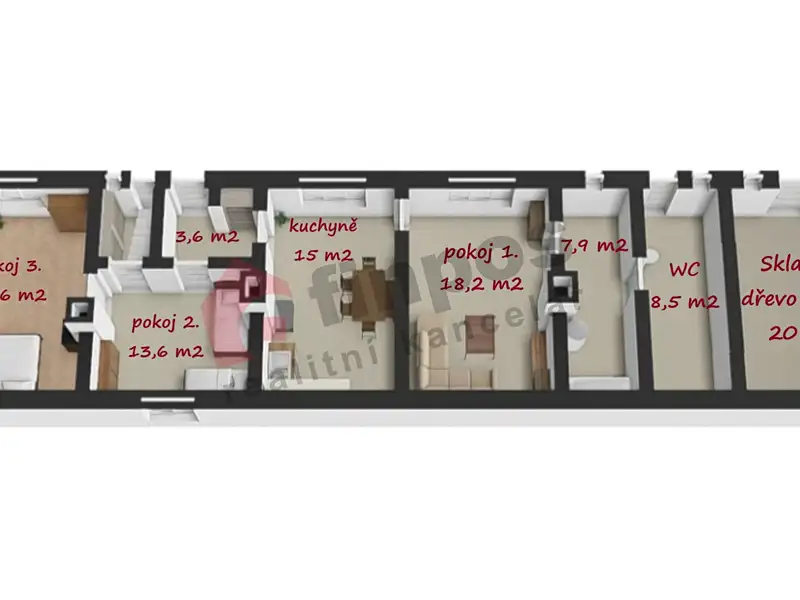 Prodej chalupy 88 m², pozemek 1300 m², Ratměřice – náhled fotky 3