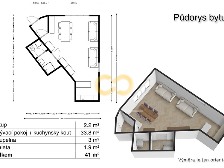 Prodej bytu 1+kk, 43 m² (4 z 24)