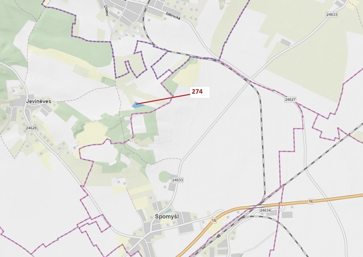 Dražba lesa 4557 m², Jeviněves – fotka 1 z 3