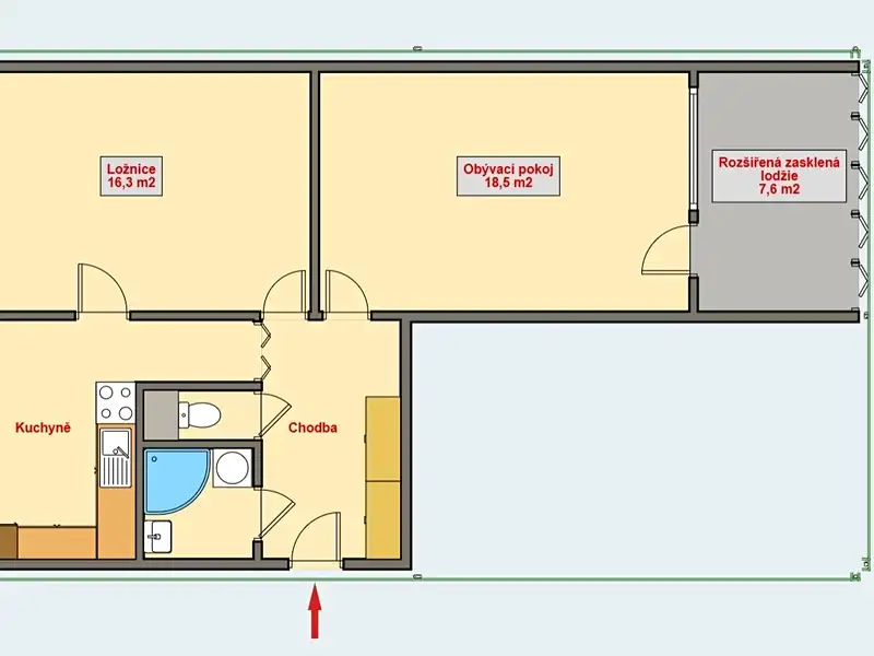 Prodej bytu 2+1 65 m², Hradec Králové – náhled fotky 3