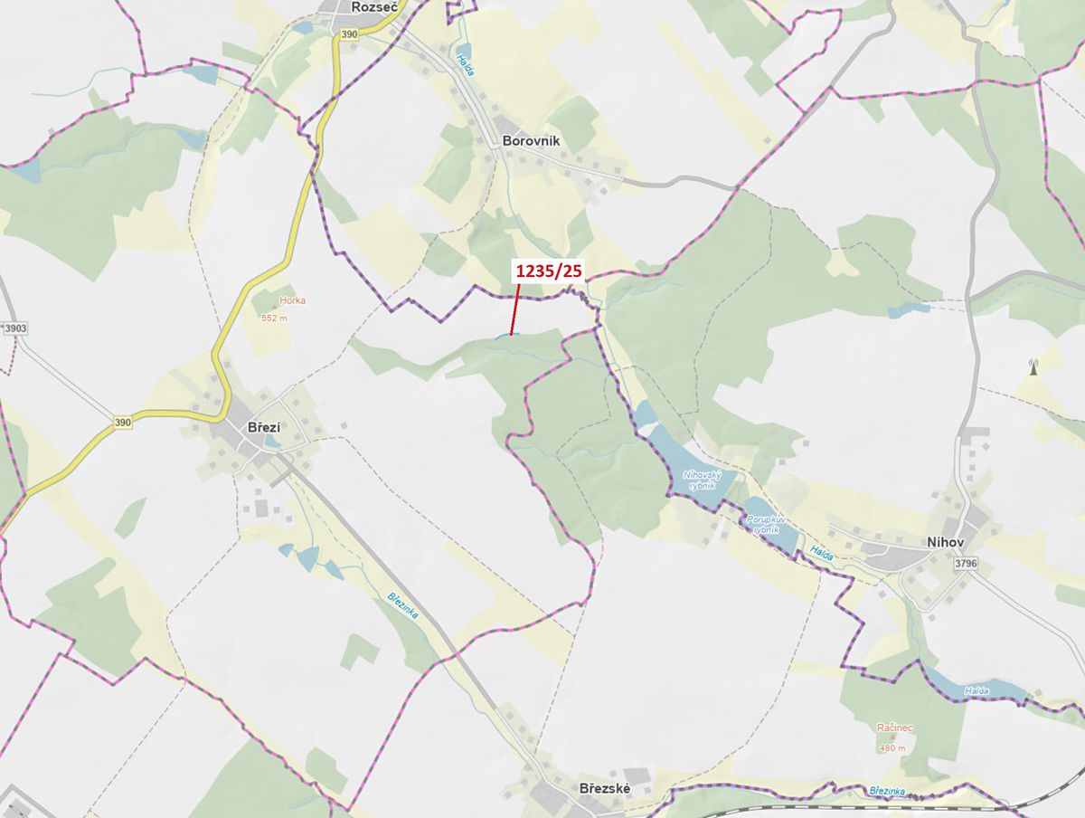 Dražba pozemku 344 m², Březí nad Oslavou – fotka 1 z 3