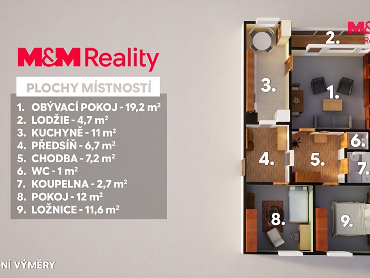 Квартира 3+1 на продаж, 71 м² (20 з 23)