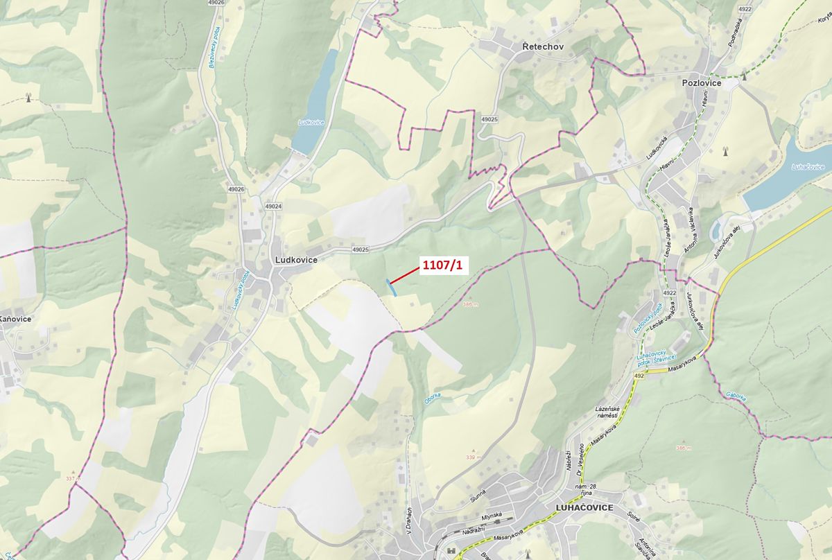 Dražba lesa 2302 m², Ludkovice – fotka 1 z 3