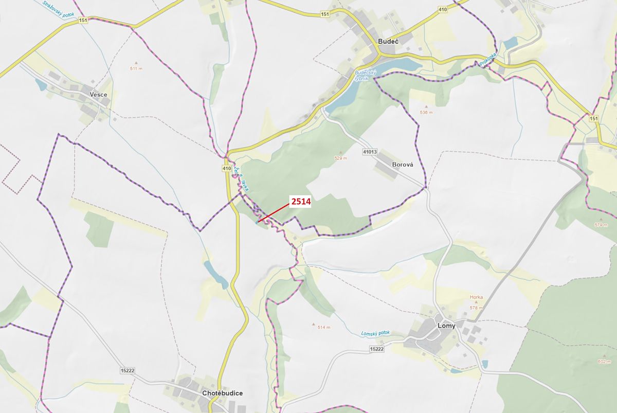 Dražba lesa 532 m², Chotěbudice – fotka 1 z 3