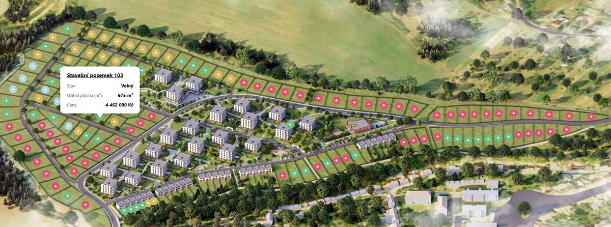 Prodej stavebního pozemku 675 m², Oslavany – fotka 1 z 3