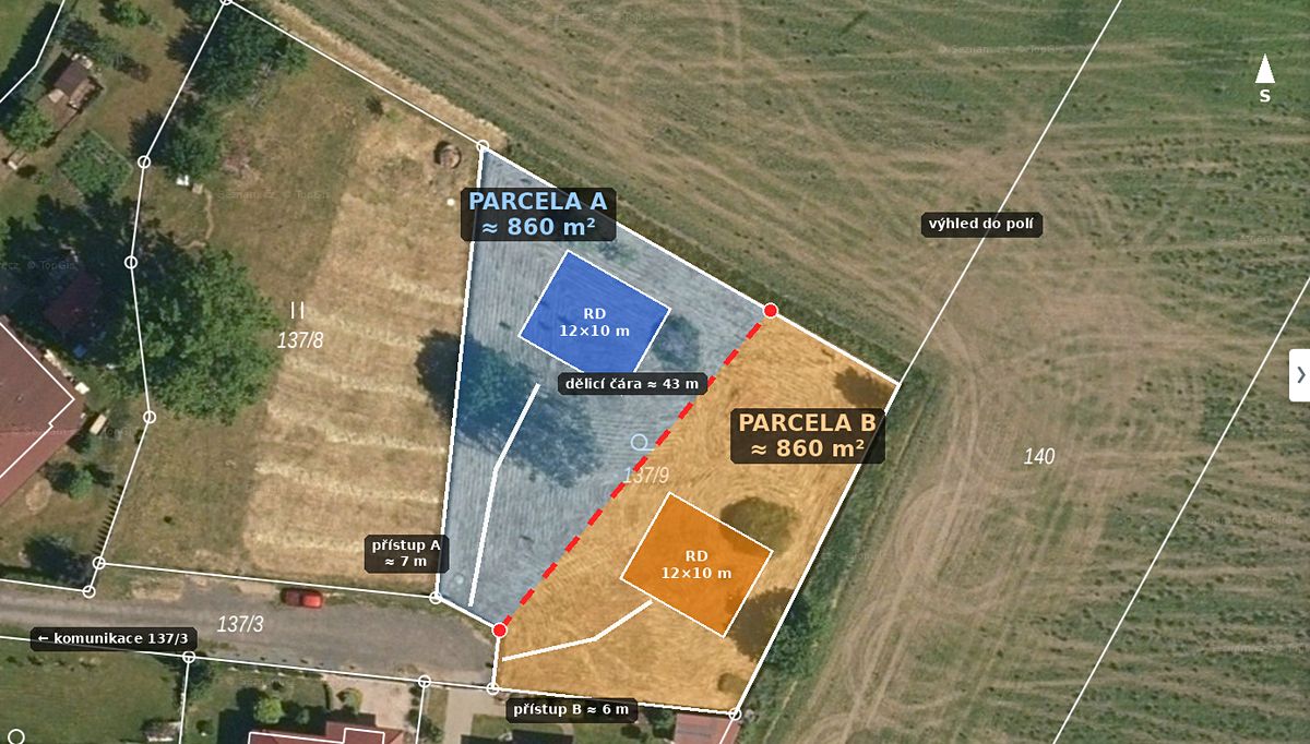 Prodej stavebního pozemku 861 m², Pardubice – fotka 1 z 3