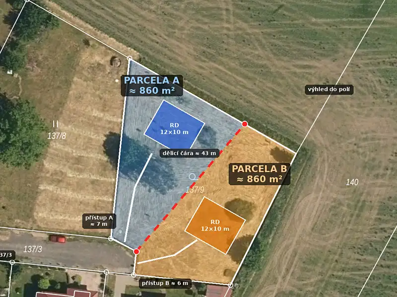 Prodej stavebního pozemku 861 m², Pardubice – náhled fotky 1