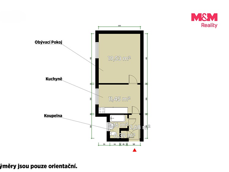 Pronájem bytu 1+1, 37 m² (3 z 14)