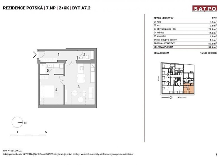Квартира 2+kk на продаж, 59 м² (24 з 24)