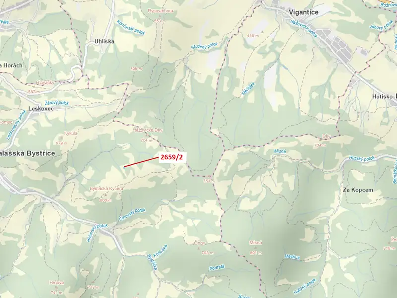 Dražba louky 614 m², Valašská Bystřice – náhled fotky 1