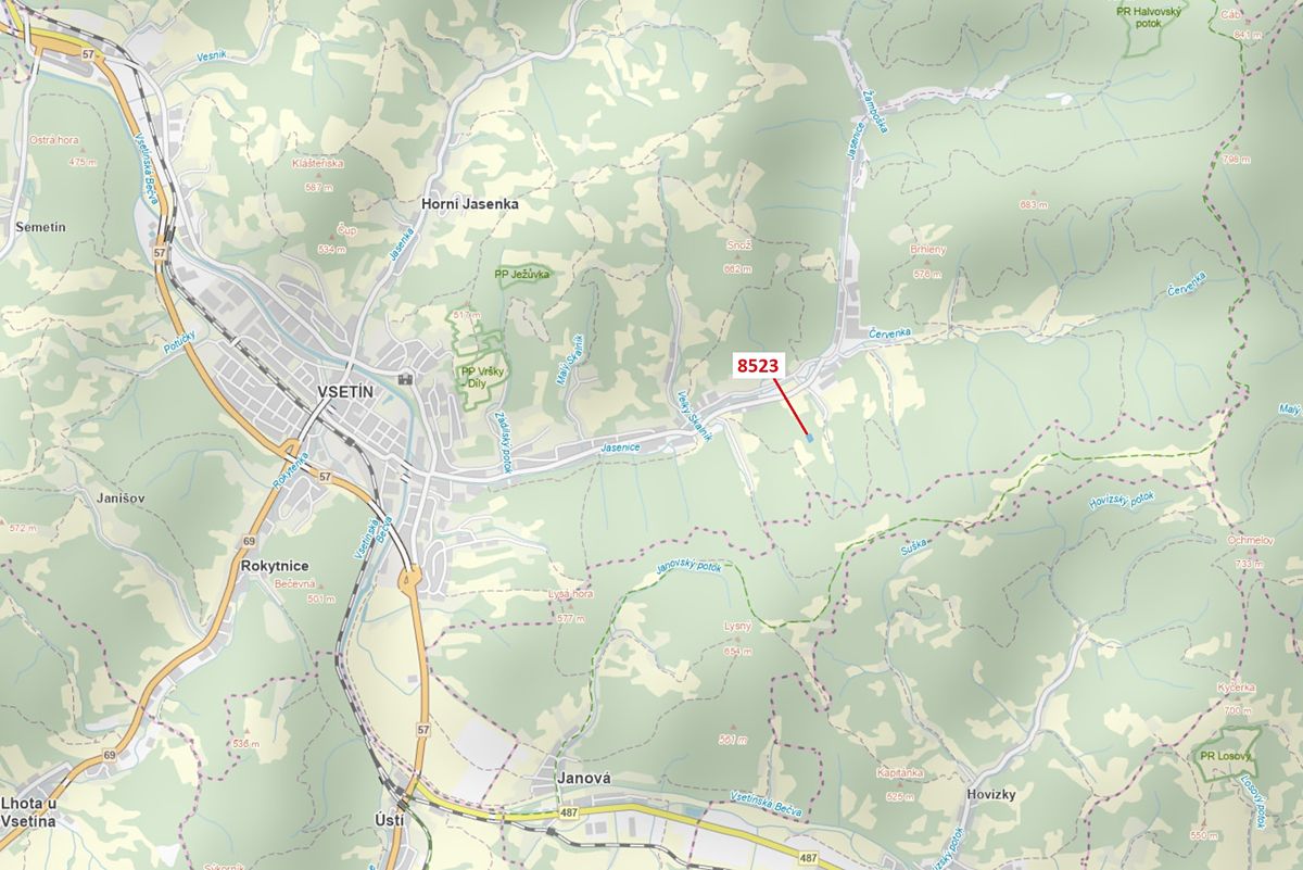 Dražba pole 2343 m², Vsetín – fotka 1 z 3