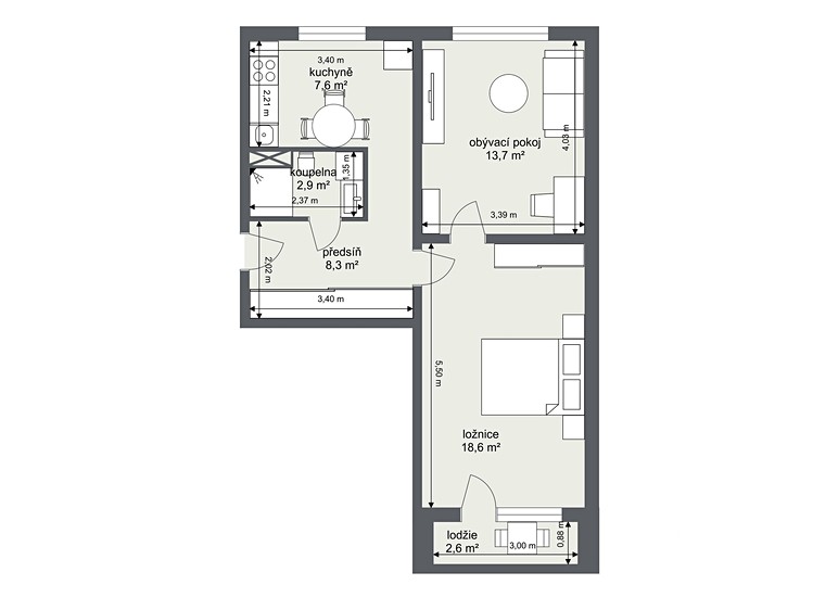 Квартира 2+1 на продаж, 56 м² (4 з 15)