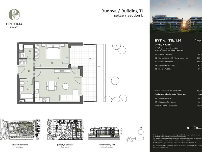 Prodej bytu 2+kk 53 m², Praha – náhled fotky 3