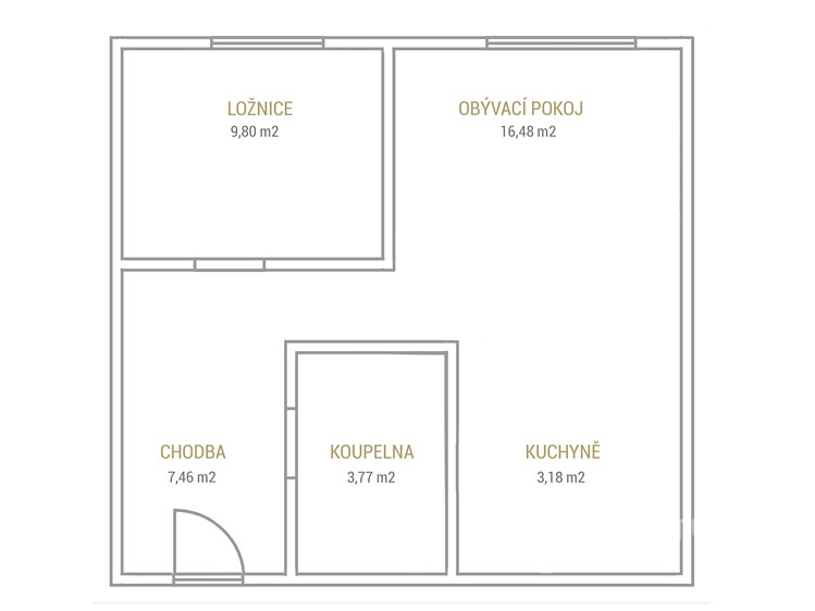 Квартира 2+kk на продаж, 40 м² (4 з 16)