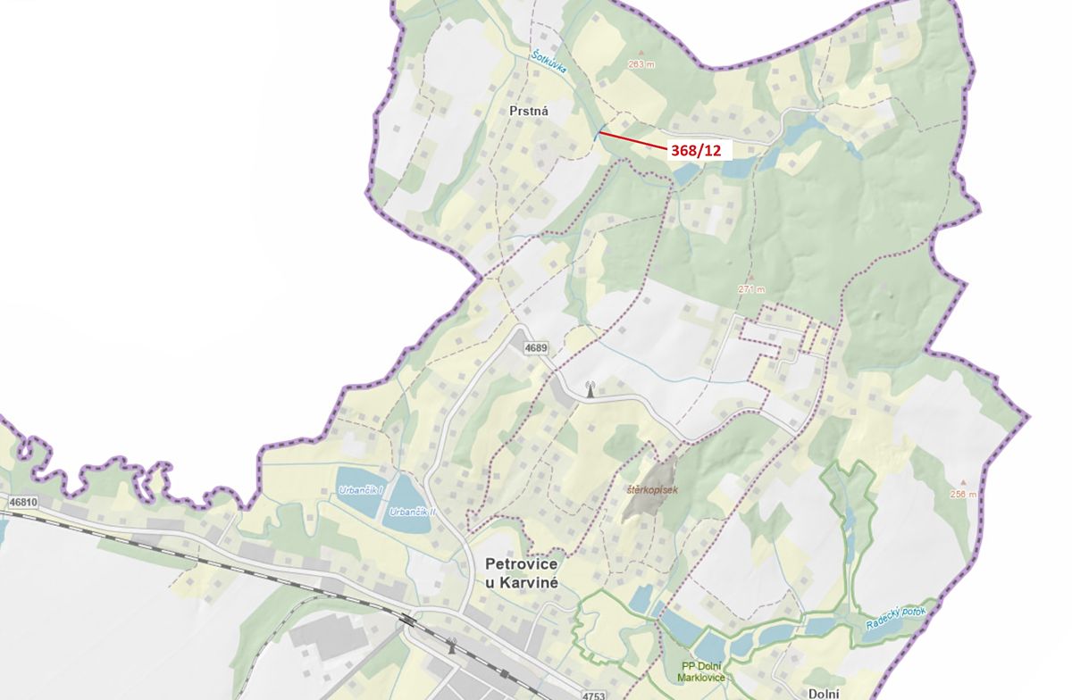 Dražba pozemku 218 m², Petrovice u Karviné – fotka 1 z 3