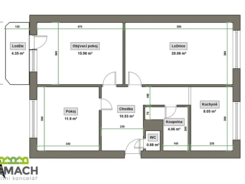 Pronájem bytu 3+1 75 m², Uherské Hradiště – náhled fotky 2