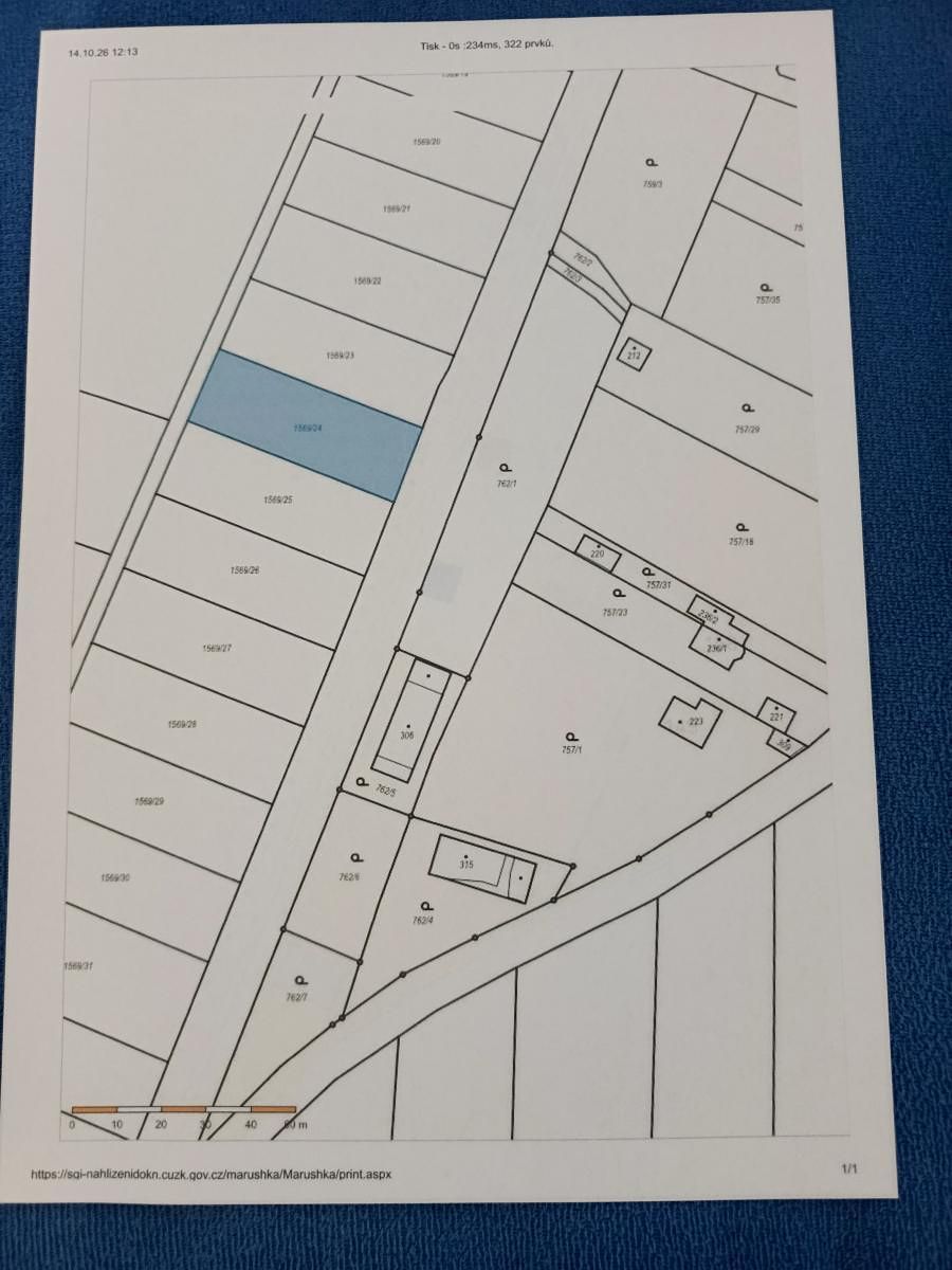 Prodej stavebního pozemku 1000 m², Myslkovice – fotka 1 z 3