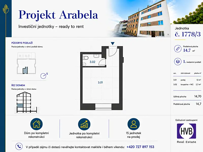 Prodej bytu 1+kk 17 m², Praha – náhled fotky 3
