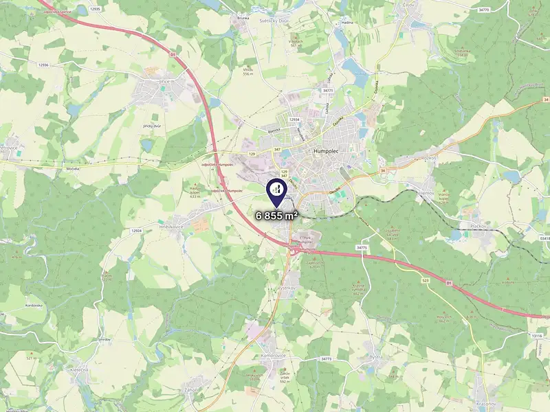 Prodej stavebního pozemku 6855 m², Humpolec – náhled fotky 3