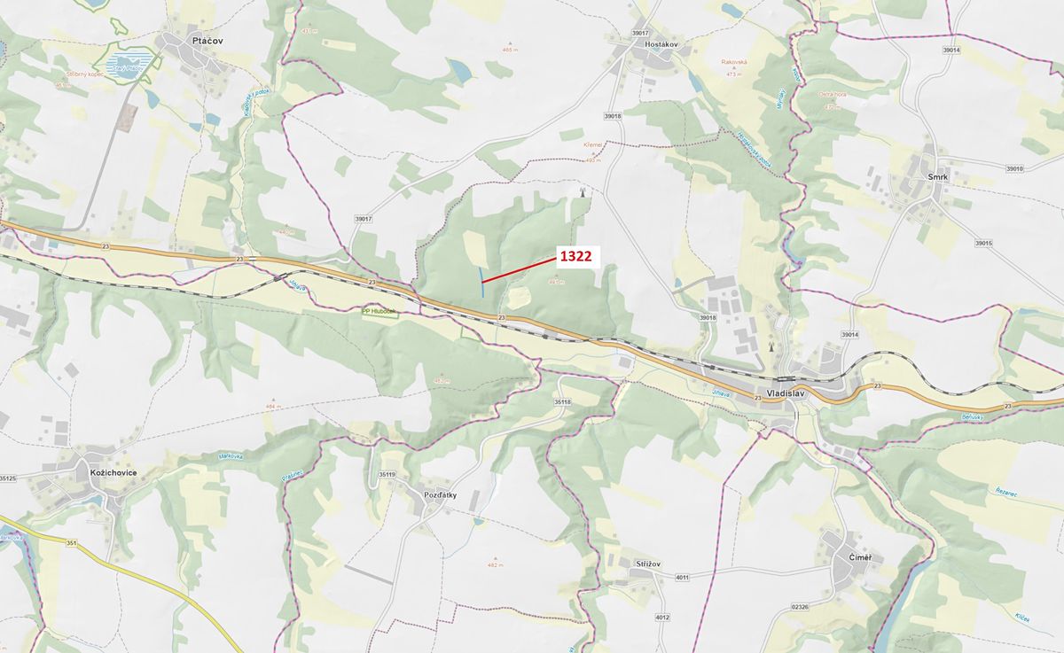 Dražba lesa 1888 m², Vladislav – fotka 1 z 3