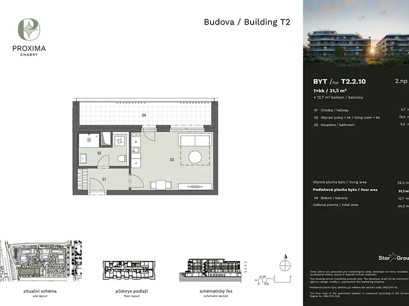 Prodej bytu 1+kk 31 m², Praha – náhled fotky 3