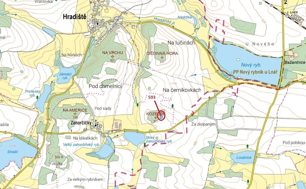 Dražba lesa 2226 m², Hradiště – fotka 1 z 3
