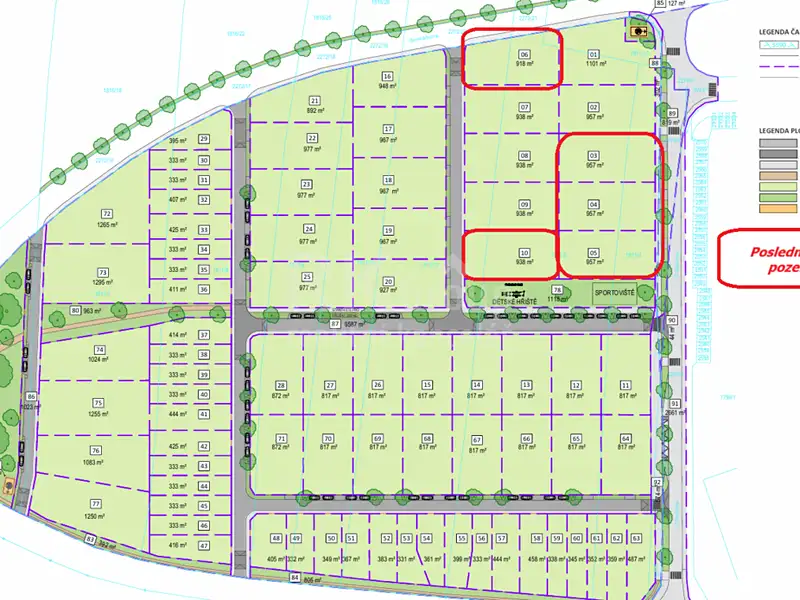 Prodej stavebního pozemku 817 m², Slaný – náhled fotky 2
