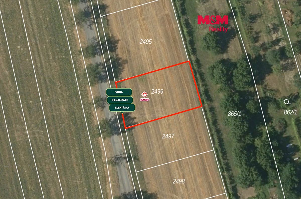 Prodej stavebního pozemku 476 m², Křepice – fotka 1 z 3