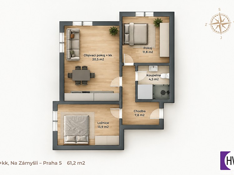 Квартира 3+kk на продаж, 61 м² (13 з 13)