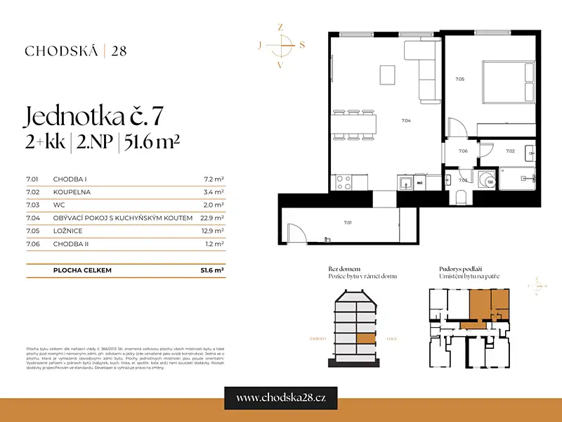 Prodej bytu 2+kk 52 m², Praha – náhled fotky 3