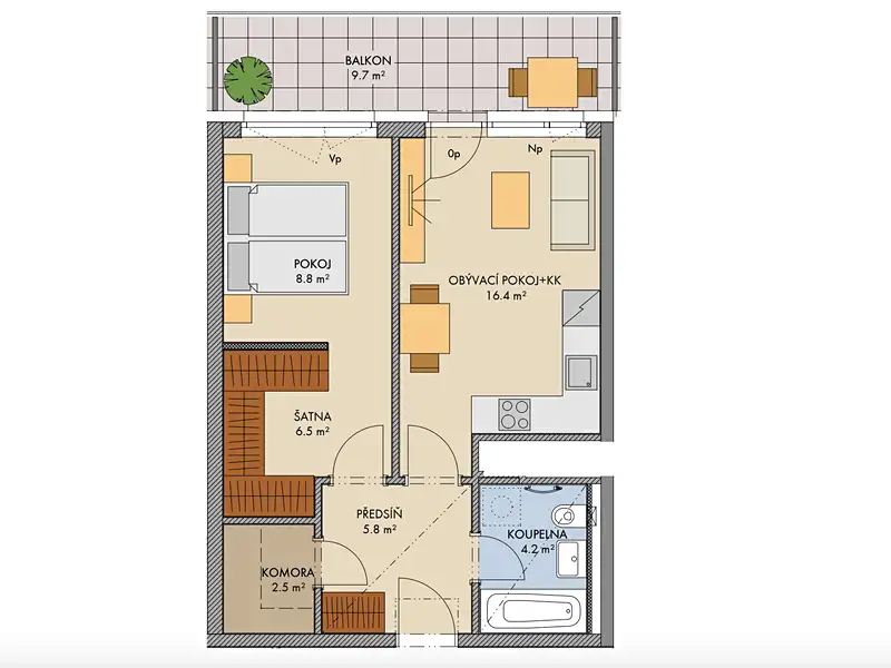 Prodej bytu 2+kk 45 m², Praha – náhled fotky 3