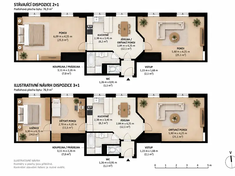 Prodej bytu 2+1 77 m², Praha – náhled fotky 2