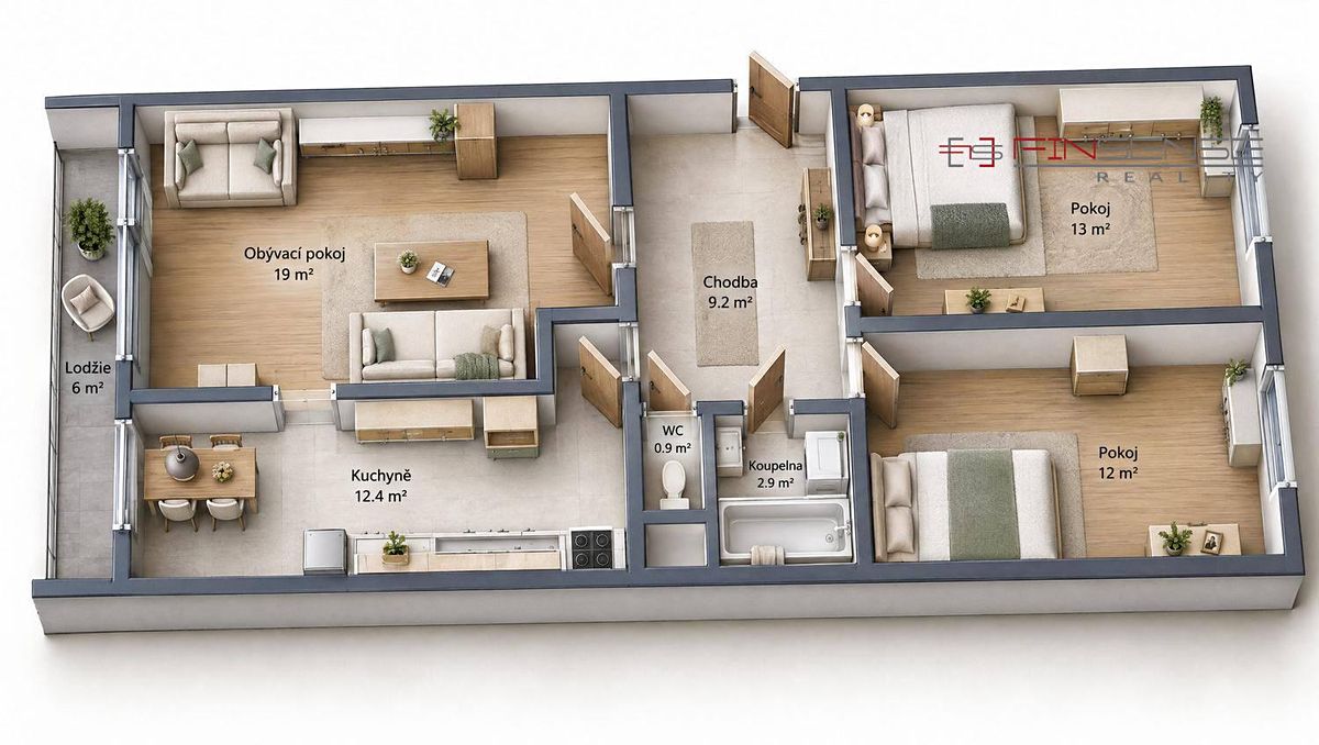 Prodej bytu 3+1 71 m²