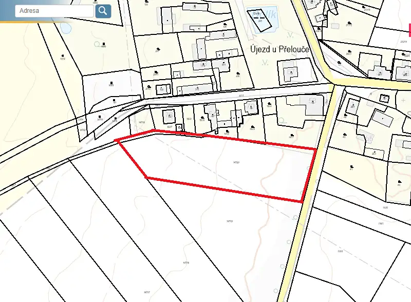 Prodej stavebního pozemku 2500 m², Újezd u Přelouče – náhled fotky 2