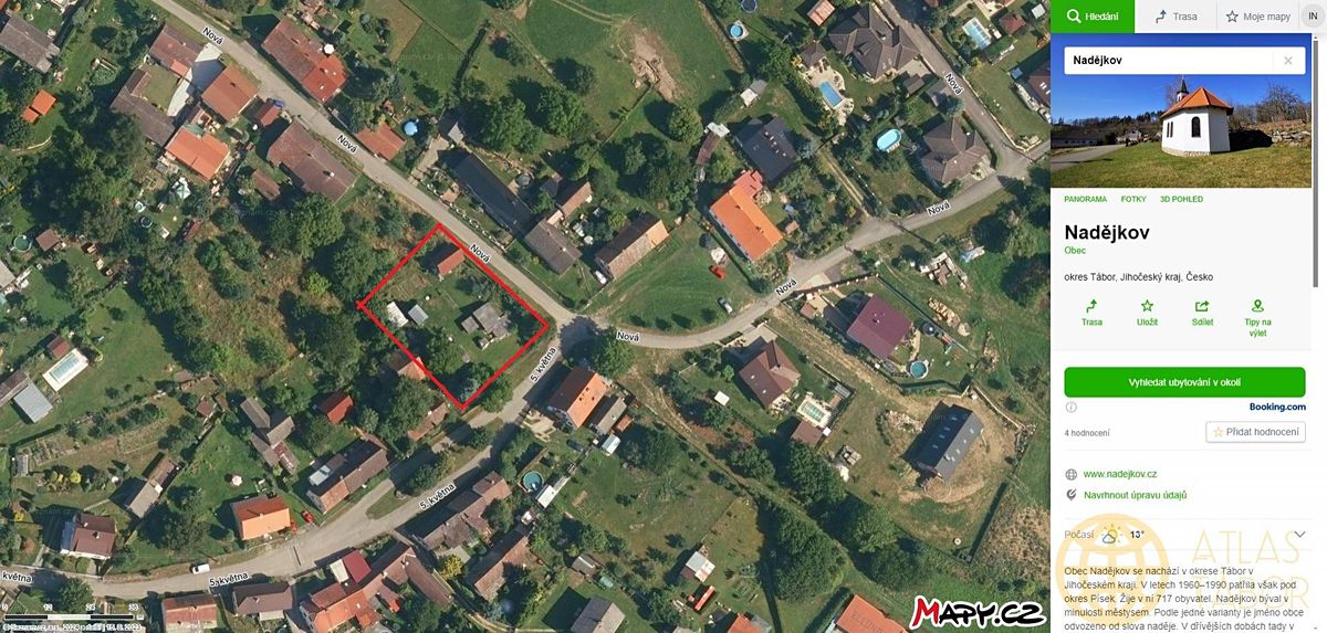Prodej stavebního pozemku 1387 m², Nadějkov – fotka 1 z 3