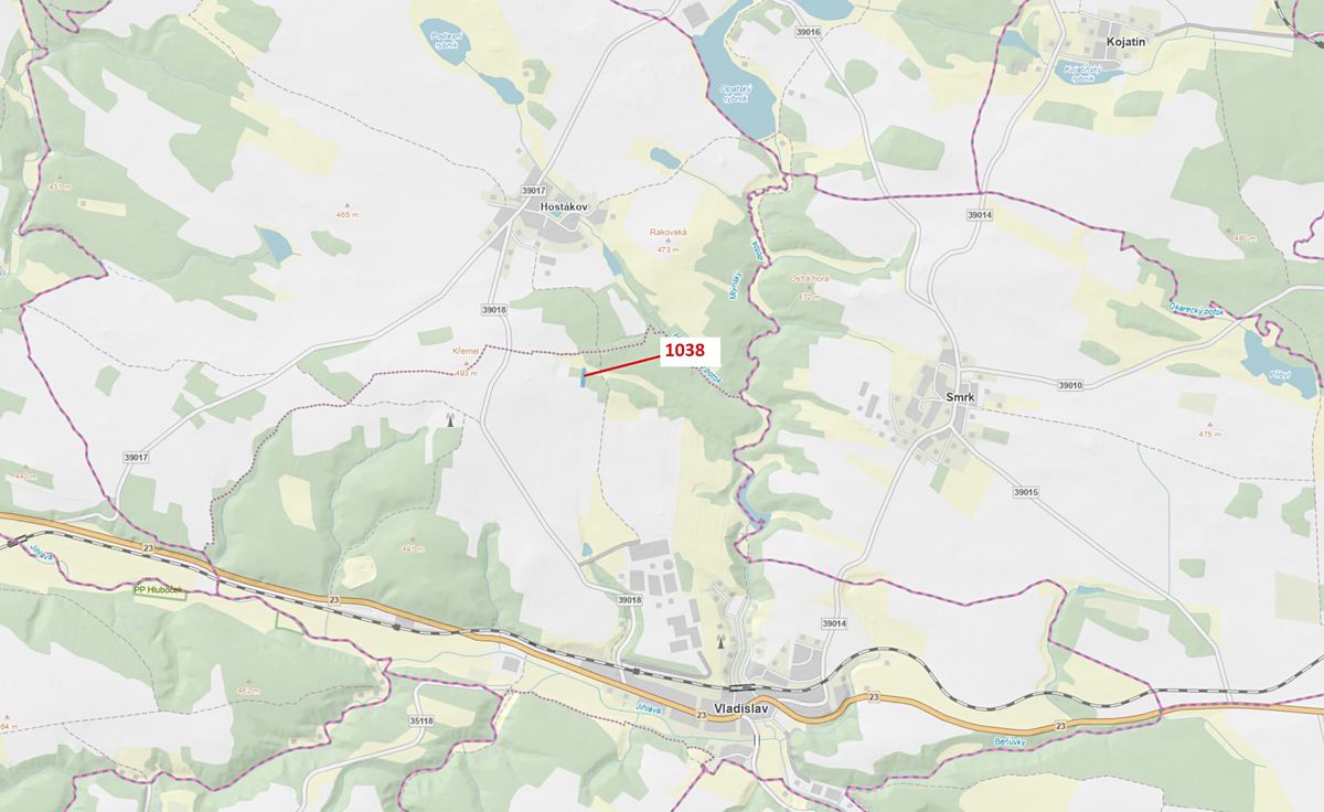 Dražba lesa 1583 m², Vladislav – fotka 1 z 3
