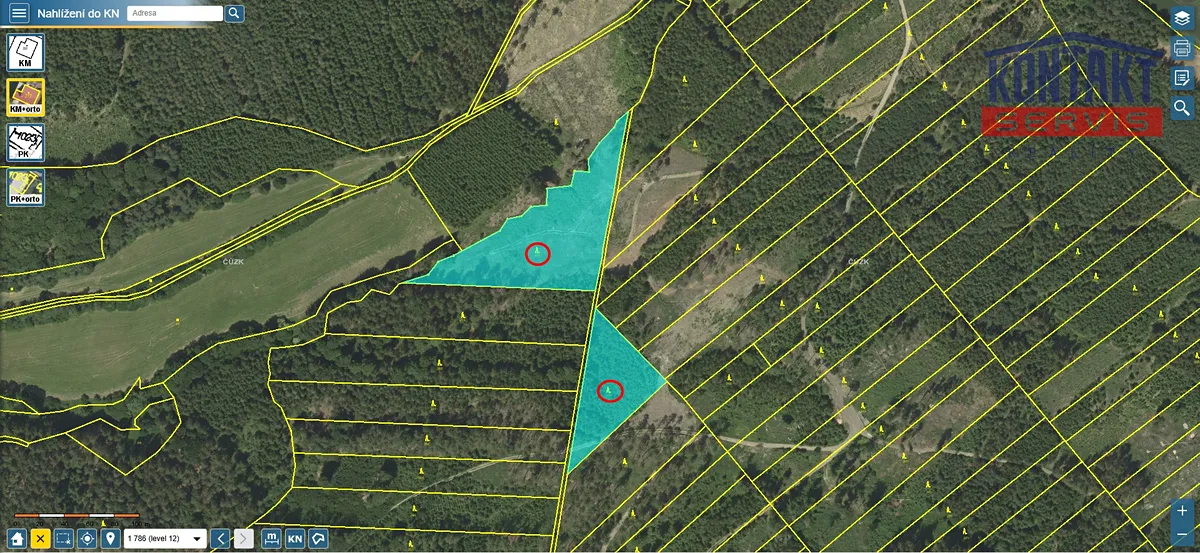 Prodej lesa 70821 m²