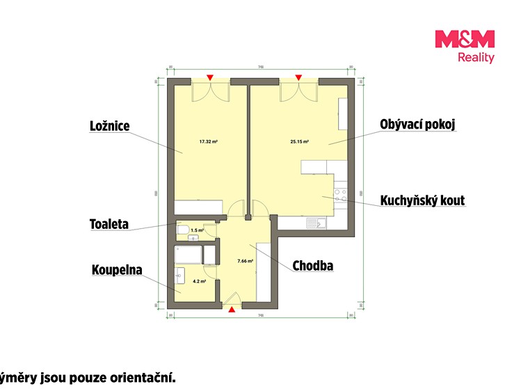 Квартира 2+kk на продаж, 59 м² (18 з 19)
