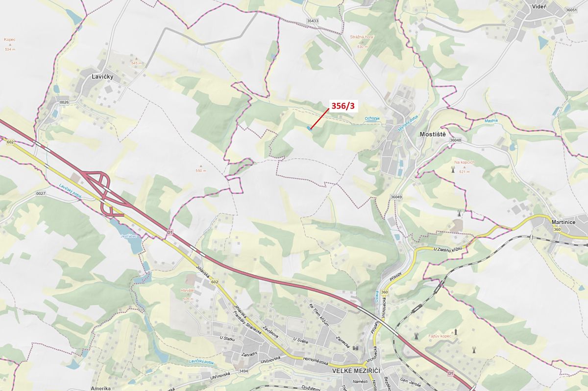 Dražba lesa 1312 m², Velké Meziříčí – fotka 1 z 3