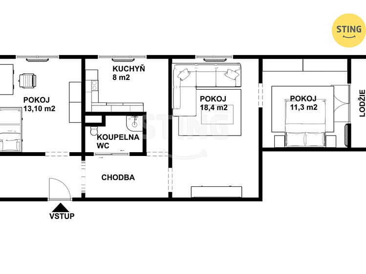 Квартира 3+1 на продаж, 69 м² (9 з 26)