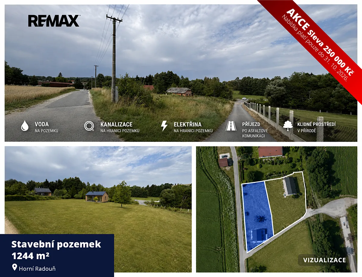 Prodej stavebního pozemku 1244 m²