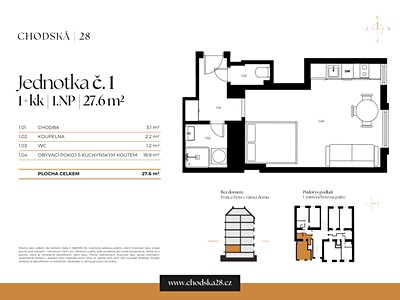 Prodej bytu 1+kk, 28 m² (3 z 21)