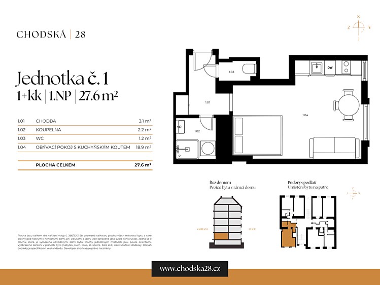 Prodej bytu 1+kk, 28 m² (3 z 21)