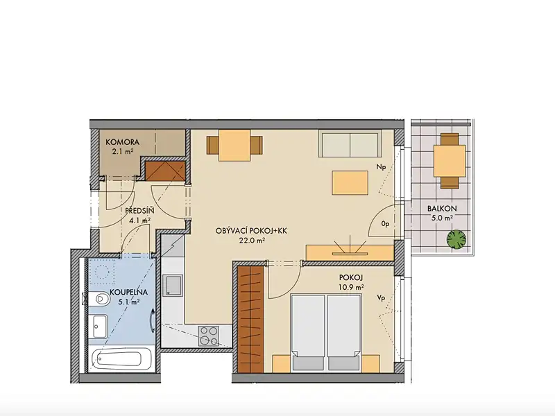 Prodej bytu 2+kk 45 m², Praha – náhled fotky 3