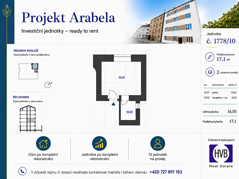 Prodej bytu 1+kk 17 m², Praha – náhled fotky 3