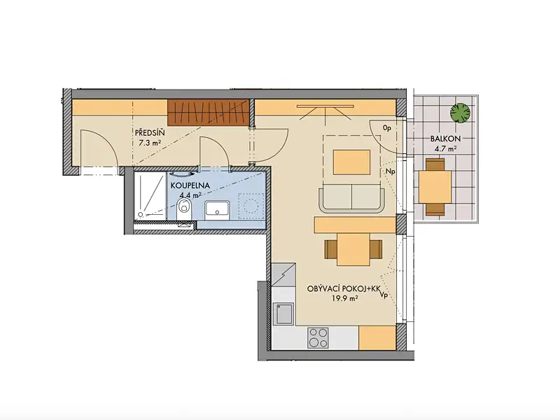 Prodej bytu 1+kk 31 m², Praha – náhled fotky 2