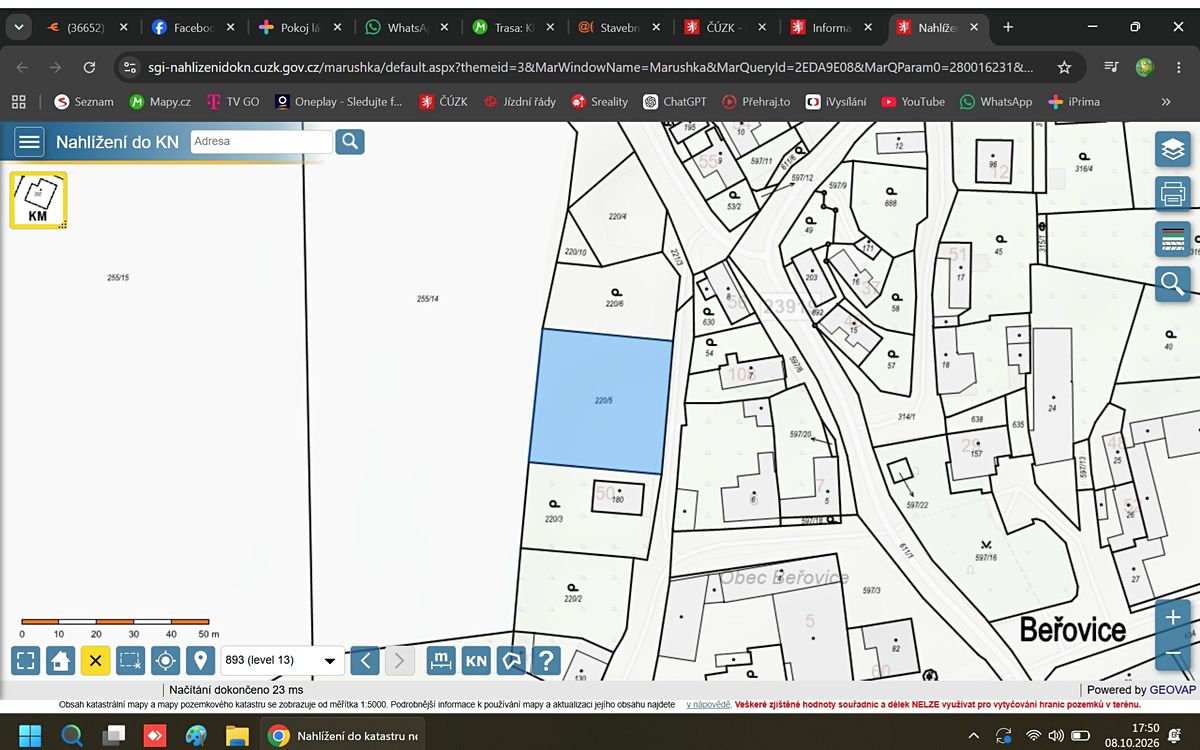 Prodej stavebního pozemku 1262 m²