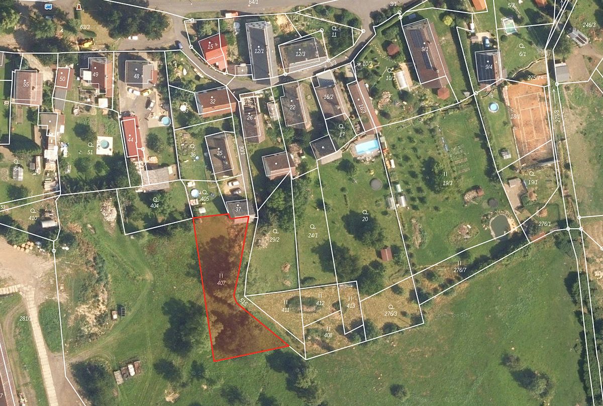 Prodej stavebního pozemku 1090 m², Tašov – fotka 1 z 3